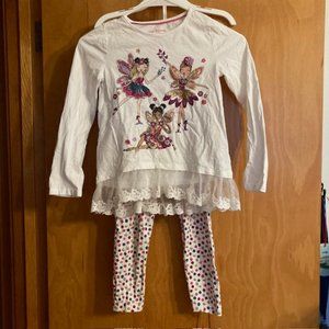 Isaac Mizrahi Fairy Lace Trimmed Top with Matching Leggings, Girls 7-8